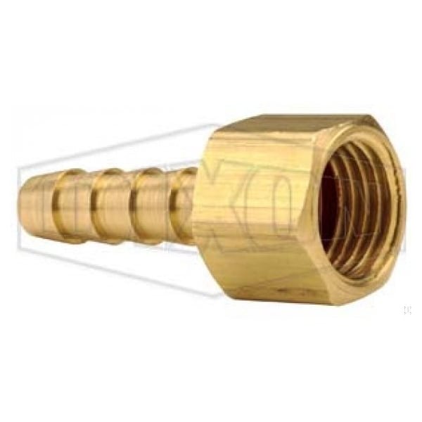 Dixon Gasket Seat Hose Barb, 1/4 x 3/16 in, Female NPSM Swivel x Hose Barb, Brass, Domestic 1260304C - main